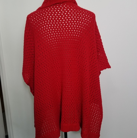 red open Knit cowl neck top sweater Crown & Ivy - Picture 8 of 15